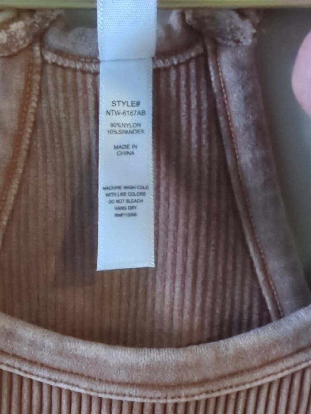 NWOT- Zenana Outfitters Washed Sand Color Ribbed Racerback Tank Top - Picture 5 of 5